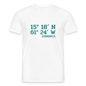 Dominica Coordinates - Coordinates - Caribbean - Men's T-Shirt - white - Front - AI Model Male 178 dark (178cm)
