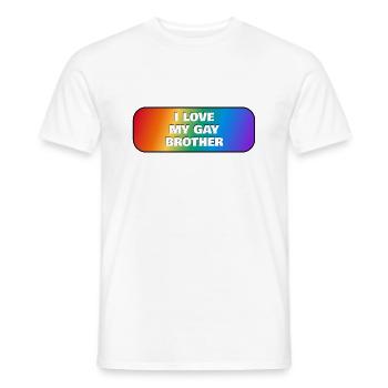 J’aime mon frère gay - T-shirt homme - blanc - Devant - AI Model Male 178 dark (178cm)