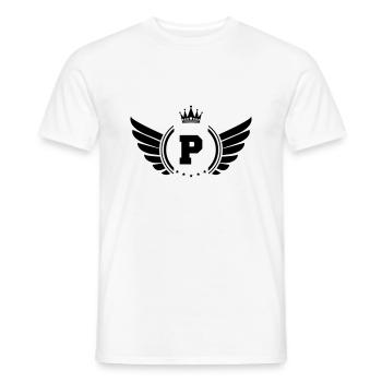 wappen P - Männer T-Shirt - Weiß - Vorne - AI Model Male 178 dark (178cm)