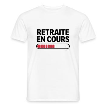 Retraite en cours - T-shirt homme - blanc - Devant - AI Model Male 178 dark (178cm)