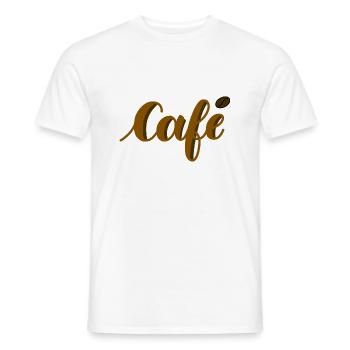 lettrage café - T-shirt homme - blanc - Devant - AI Model Male 178 dark (178cm)