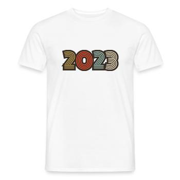 2023 Retro Jahrgang - Männer T-Shirt - Weiß - Vorne - AI Model Male 178 dark (178cm)