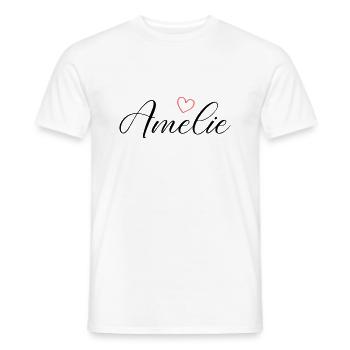 Amelie Name - Männer T-Shirt - Weiß - Vorne - AI Model Male 178 dark (178cm)
