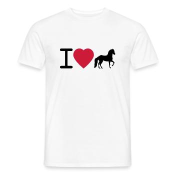 I love Horses - Männer T-Shirt - Weiß - Vorne - AI Model Male 178 dark (178cm)