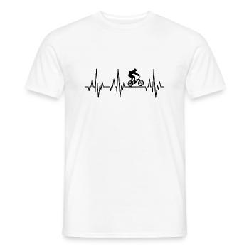 Heartbeat Herzschlag BMX Fahrrad Radsport Halfpipe - Männer T-Shirt - Weiß - Vorne - AI Model Male 178 dark (178cm)