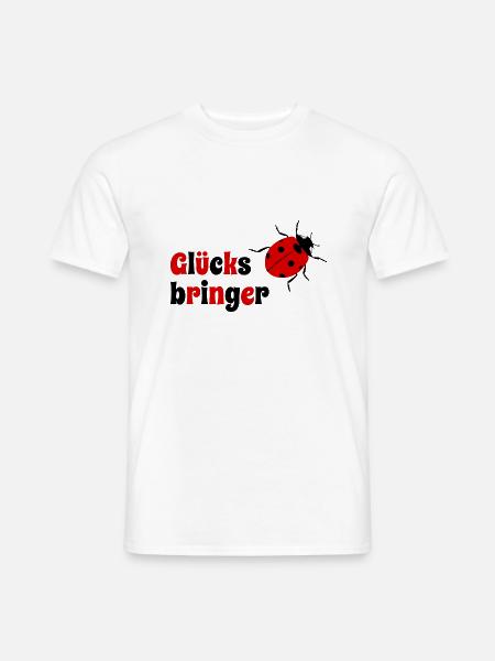 Marienkäfer Glücksbringer - Männer T-Shirt - Weiß