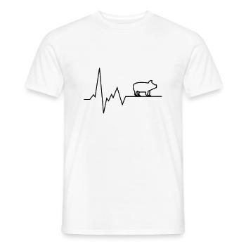 cochon de rythme cardiaque - T-shirt homme - blanc - Devant - AI Model Male 178 dark (178cm)