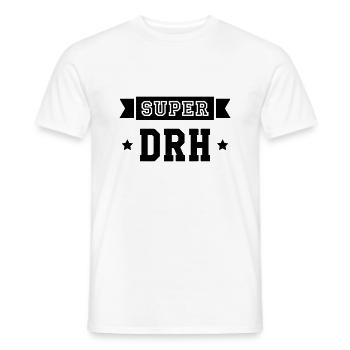 Directeur des Ressources Humaines / DRH Directrice - T-shirt homme - blanc - Devant - AI Model Male 178 dark (178cm)