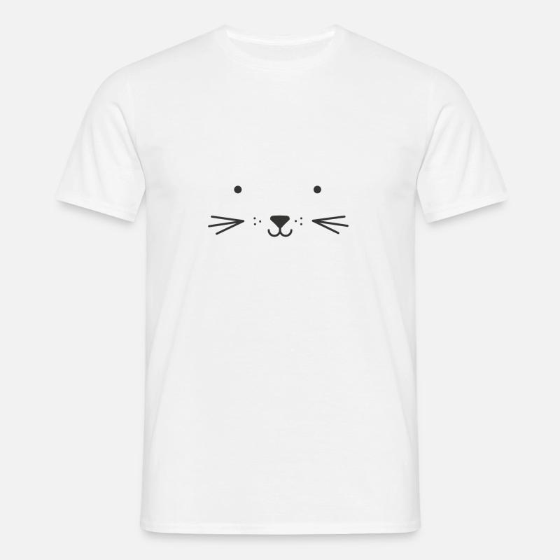Süßes Katzengesicht - Männer T-Shirt - Weiß