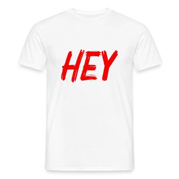 HEY - Männer T-Shirt - Weiß - Vorne - AI Model Male 178 dark (178cm)