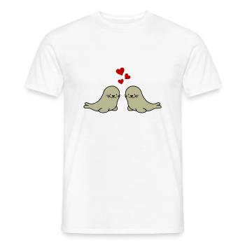 seehunde verliebt - Männer T-Shirt - Weiß - Vorne - AI Model Male 178 dark (178cm)