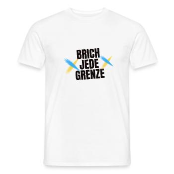 Bricht jede Grenze Ukraine - Männer T-Shirt - Weiß - Vorne - AI Model Male 178 dark (178cm)