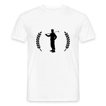 Golfer golf wreath - Men's T-Shirt - white - Front - AI Model Male 178 dark (178cm)