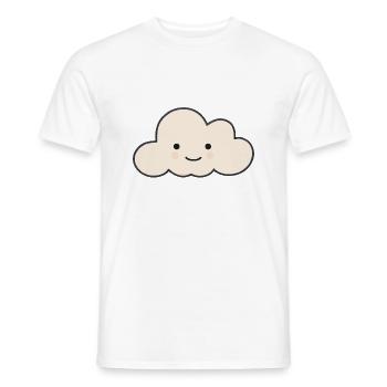 Sweet cloud with face Sweet cloud vector - Men's T-Shirt - white - Front - AI Model Male 178 dark (178cm)