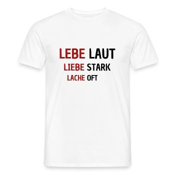 LEBE - Männer T-Shirt - Weiß - Vorne - AI Model Male 178 dark (178cm)