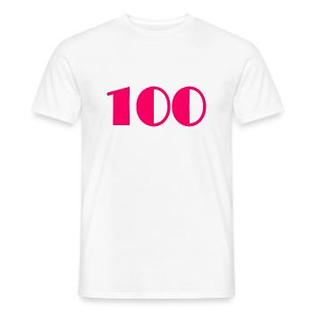 100. 100 ANS. 100e ANNIVERSAIRE. ANNIVERSAIRE - T-shirt homme - blanc - Devant - AI Model Male 178 dark (178cm)