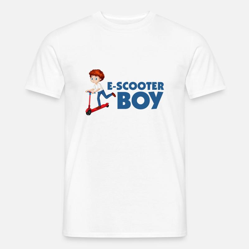 E-Scooter Roller Scooter - Männer T-Shirt - Weiß
