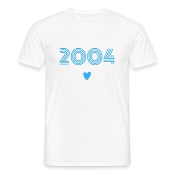 Born in 2004 boy - Men's T-Shirt - white - Front - AI Model Male 178 dark (178cm)