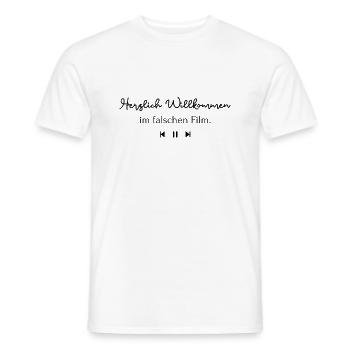 Herzlich Willkommen im falschen Film - Männer T-Shirt - Weiß - Vorne - AI Model Male 178 dark (178cm)