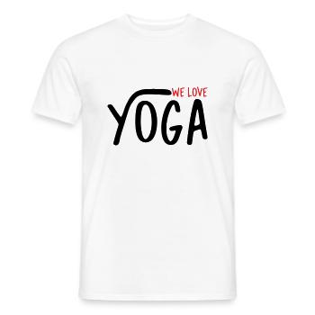 We Love Yoga - Men's T-Shirt - white - Front - AI Model Male 178 dark (178cm)