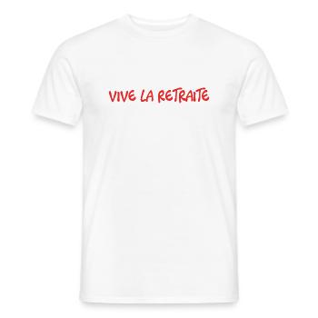 RETIREMENT. HAPPY RETIREMENT. HAPPY RETIREMENT. HEART - Men's T-Shirt - white - Front - AI Model Male 178 dark (178cm)