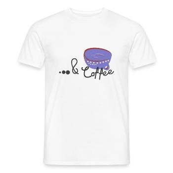 Coffee Mug with Quote - Men's T-Shirt - white - Front - AI Model Male 178 dark (178cm)