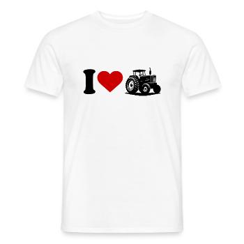 I love Herz Traktor - Männer T-Shirt - Weiß - Vorne - AI Model Male 178 dark (178cm)