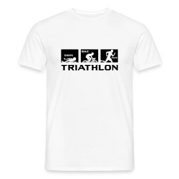 Triathlon Laufen Schwimmen Radfahren - Männer T-Shirt - Weiß - Vorne - AI Model Male 178 dark (178cm)