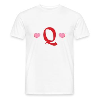Buchstabe q rote Herzen - Männer T-Shirt - Weiß - Vorne - AI Model Male 178 dark (178cm)