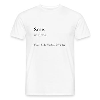 Snus erklärung - Männer T-Shirt - Weiß - Vorne - AI Model Male 178 dark (178cm)