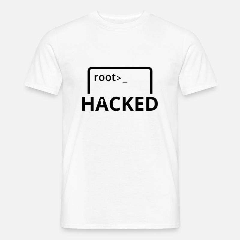 Hacked Hacker programmeur informatique - T-shirt homme - blanc