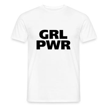 GRL PWR Girl Power coole Mädchen starke Frauen fit - Männer T-Shirt - Weiß - Vorne - AI Model Male 178 dark (178cm)
