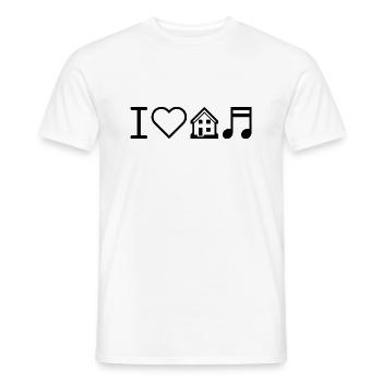 I love house music Raving concert party gift - Men's T-Shirt - white - Front - AI Model Male 178 dark (178cm)