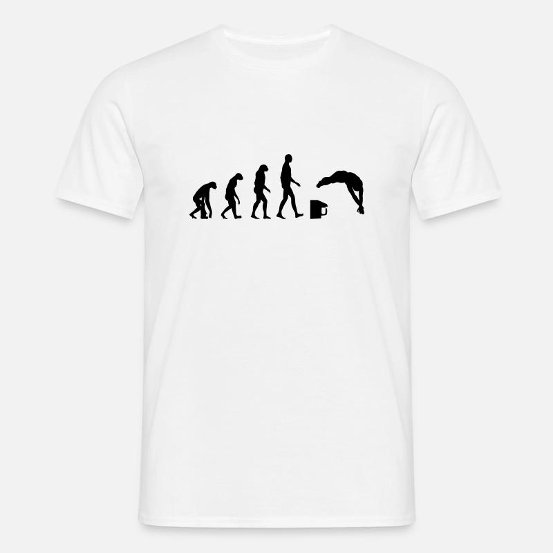 Evolution / Schwimmen - Männer T-Shirt - Weiß