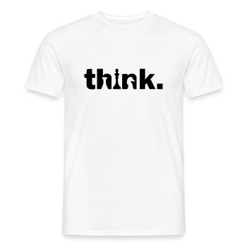 Think Schach Denksport Schachmeister Geschenk - Männer T-Shirt - Weiß - Vorne - AI Model Male 178 dark (178cm)