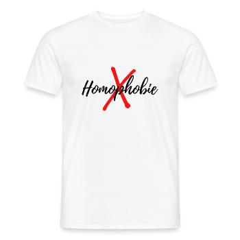 Gegen Hompphobie - Männer T-Shirt - Weiß - Vorne - AI Model Male 178 dark (178cm)