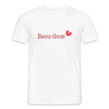 BONNE ANNEE. SAINT SYLVESTRE. NOUVELLE ANNÉE. - T-shirt homme - blanc - Devant - AI Model Male 178 dark (178cm)