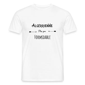 algérienne plus que formidable - T-shirt homme - blanc - Devant - AI Model Male 178 dark (178cm)