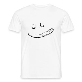 Joyeux doux créatif cool visage rieur - T-shirt homme - blanc - Devant - AI Model Male 178 dark (178cm)