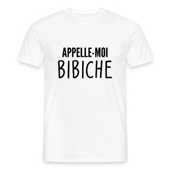 appelle-moi bibiche - T-shirt homme - blanc - Devant - AI Model Male 178 dark (178cm)