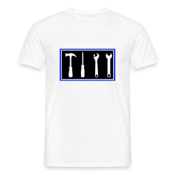 tool - Men's T-Shirt - white - Front - AI Model Male 178 dark (178cm)