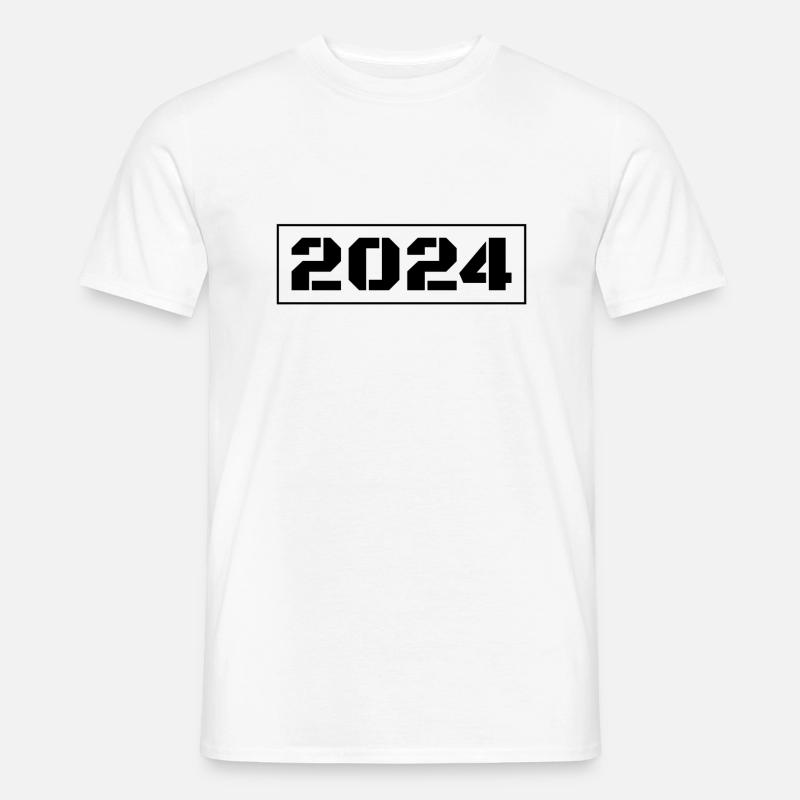 2024 black - Männer T-Shirt - Weiß