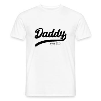 Papa depuis 2023 - T-shirt papa stylé - T-shirt homme - blanc - Devant - AI Model Male 178 dark (178cm)