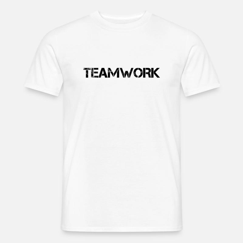 Teamwork Gruppe Teamarbeit - Männer T-Shirt - Weiß