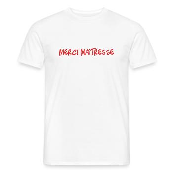 MERCI. THANKS. THANK YOU. ANNIVERSAIRE. NAISSANCE. - T-shirt homme - blanc - Devant - AI Model Male 178 dark (178cm)