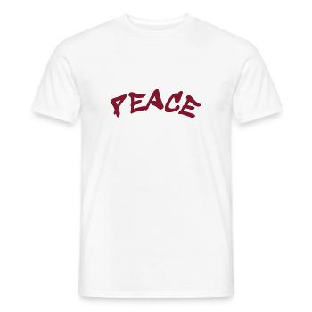 Slogan Paix et Amour - Frieden - T-shirt homme - blanc - Devant - AI Model Male 178 dark (178cm)
