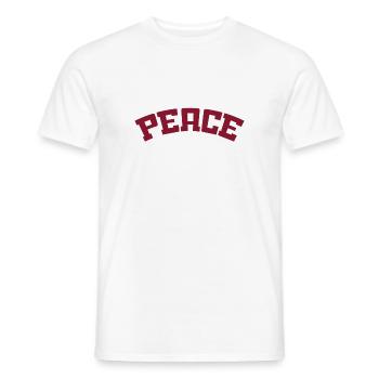 Slogan Paix et Amour - Frieden - T-shirt homme - blanc - Devant - AI Model Male 178 dark (178cm)