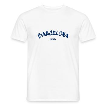 Barcelone - España - Espagne - Espagne - T-shirt homme - blanc - Devant - AI Model Male 178 dark (178cm)