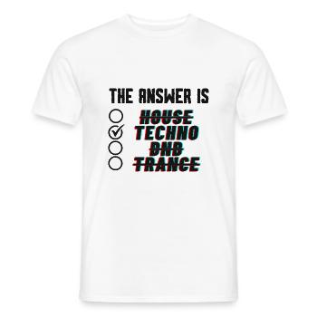 Antwort TECHNO - Männer T-Shirt - Weiß - Vorne - AI Model Male 178 dark (178cm)
