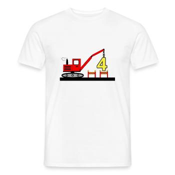 Bagger - Männer T-Shirt - Weiß - Vorne - AI Model Male 178 dark (178cm)